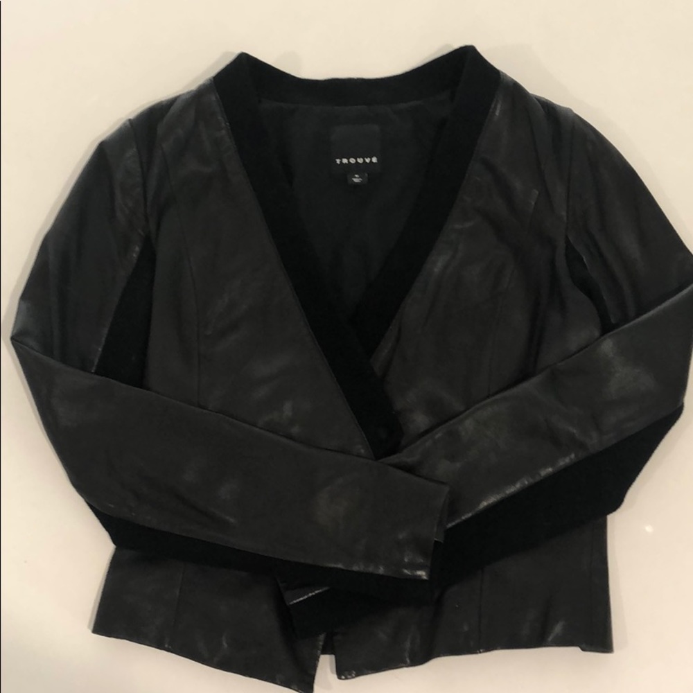 Leather trouve blazer jacket